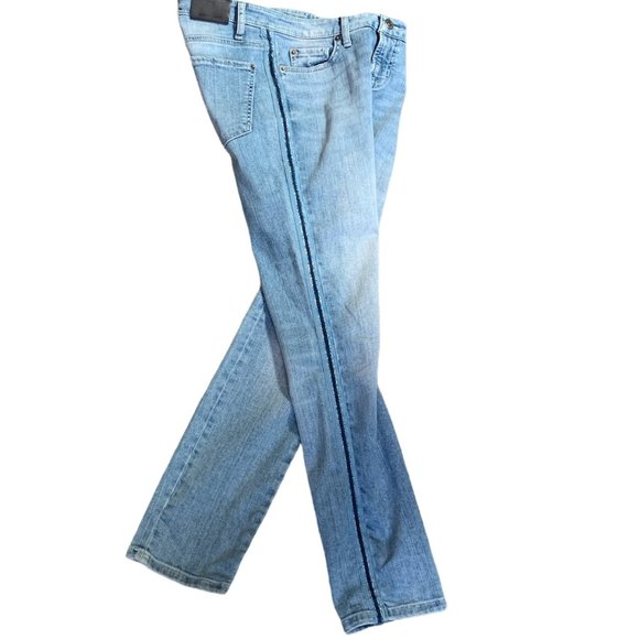 Blue Jeans Tuxedo Stripe Ankle Pixie 